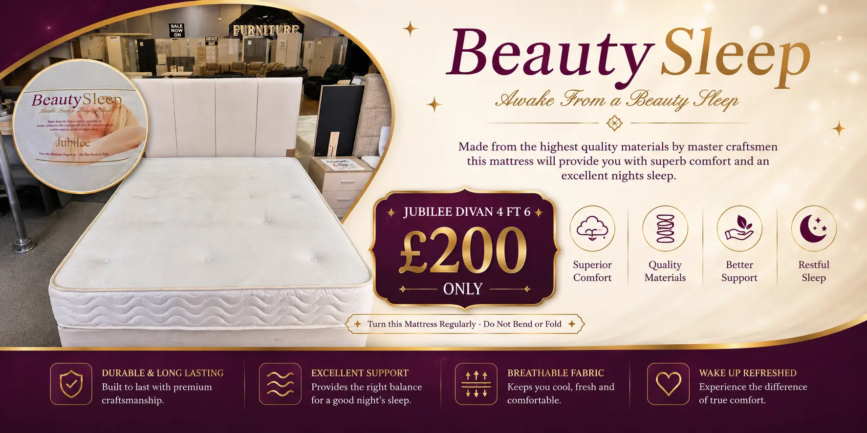  jubilee divan 4 ft 6 complete bed