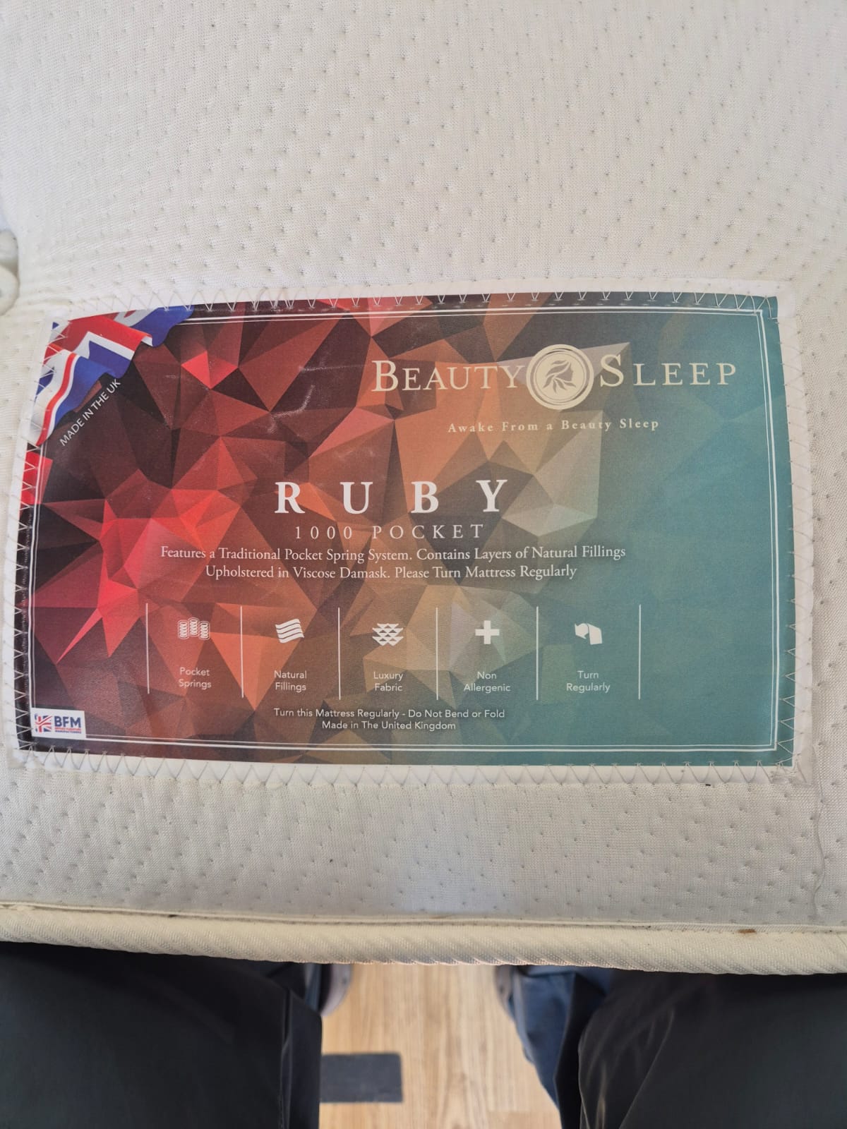 Ruby 1000 pocket 5ft king-size mattress