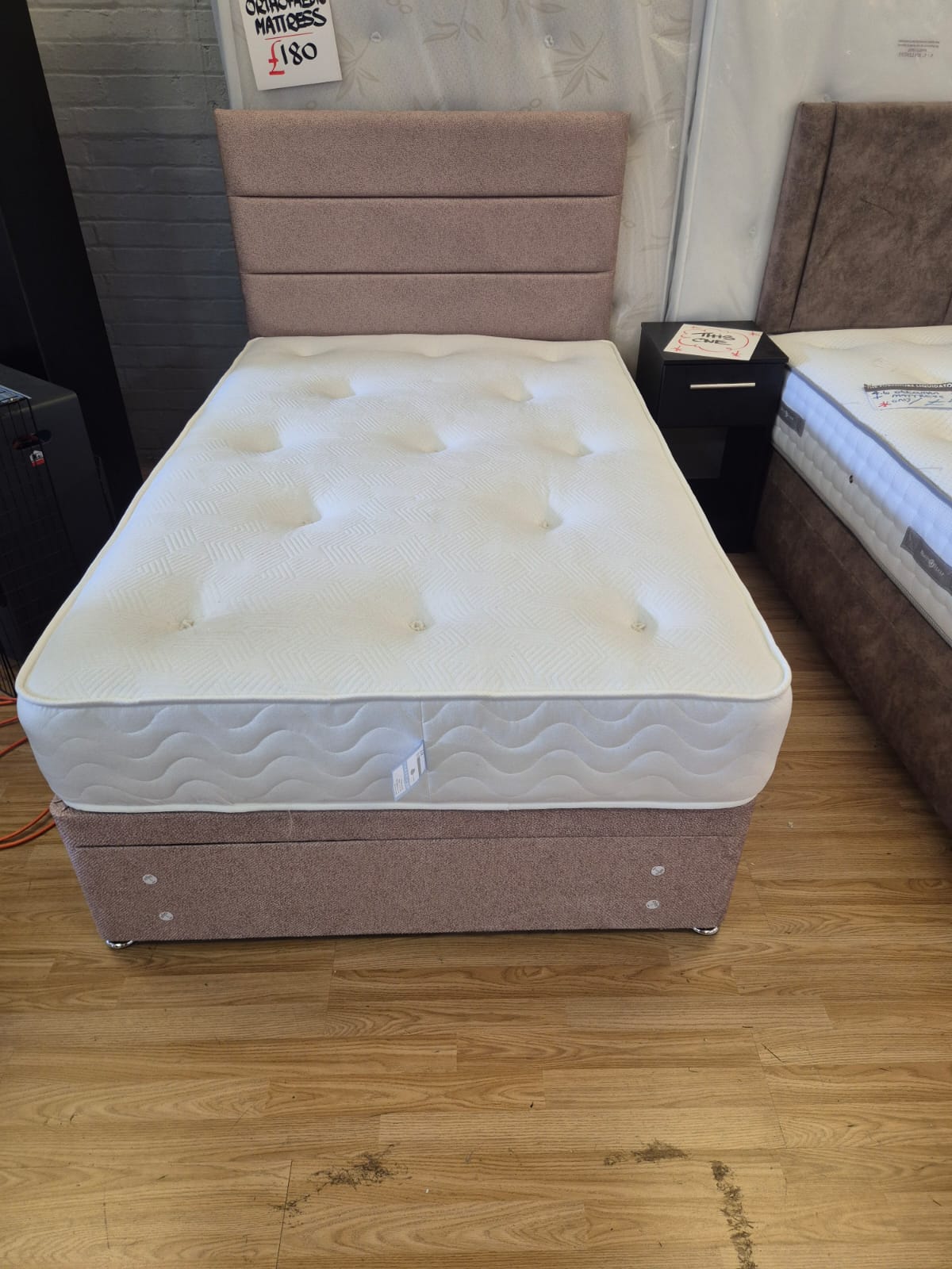 Durham ottamon 3ft single complete bed set mattress